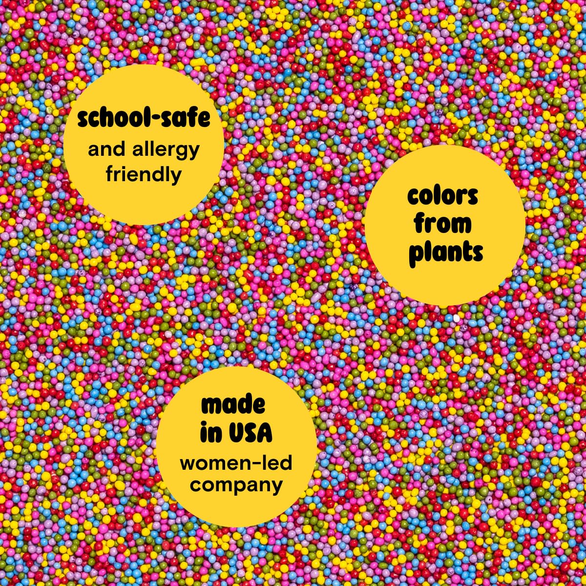 Supernatural Rainbow Nonpareils pour shot with even distribution