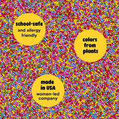 Supernatural Rainbow Nonpareils pour shot with even distribution