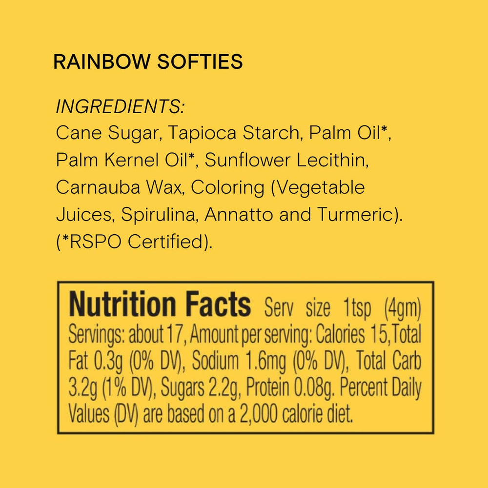 Supernatural Rainbow Softies colors closeup showcasing natural plant pigments.