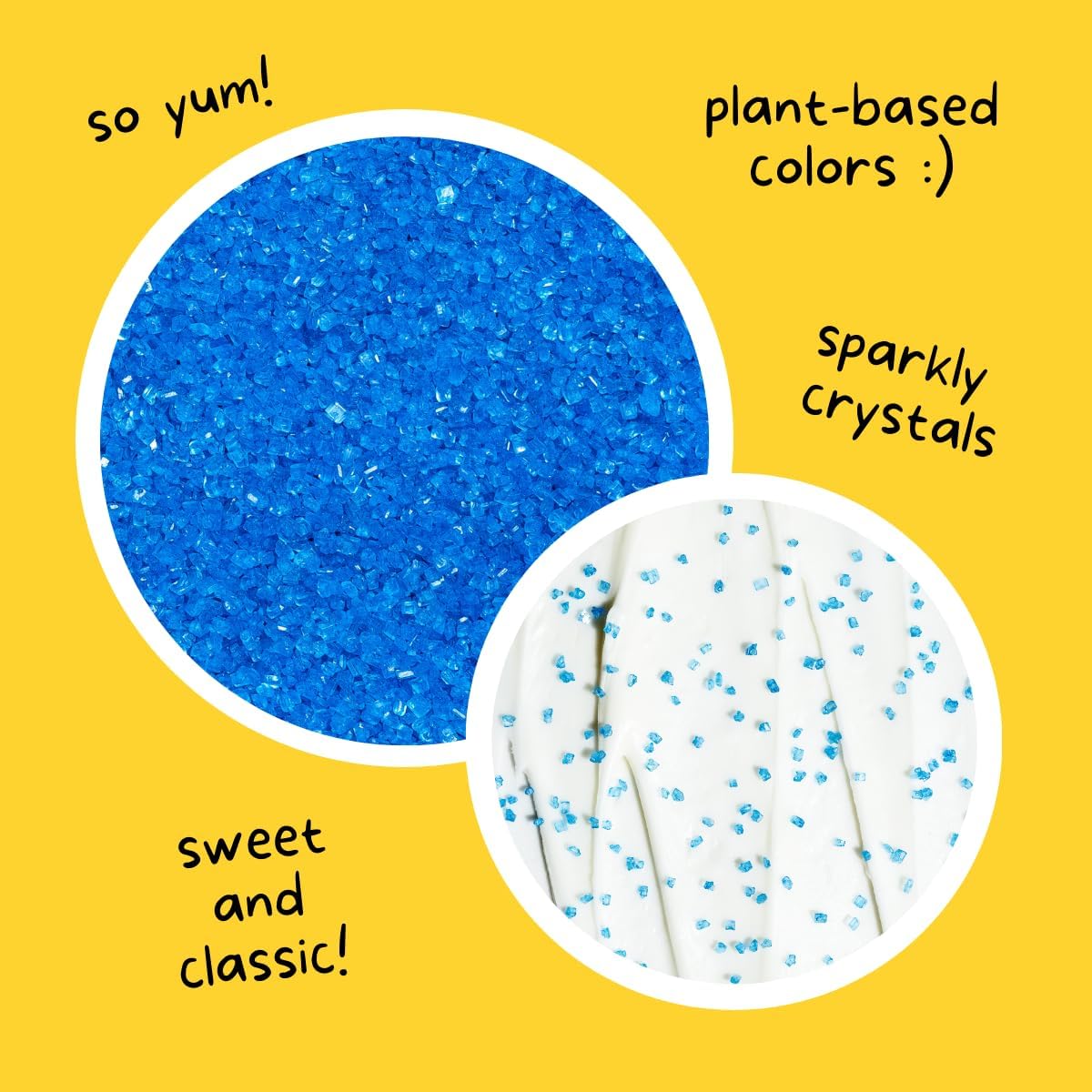 Supernatural Twinkles Sapphire Blue closeup reveals spirulina-based color for natural decoration.