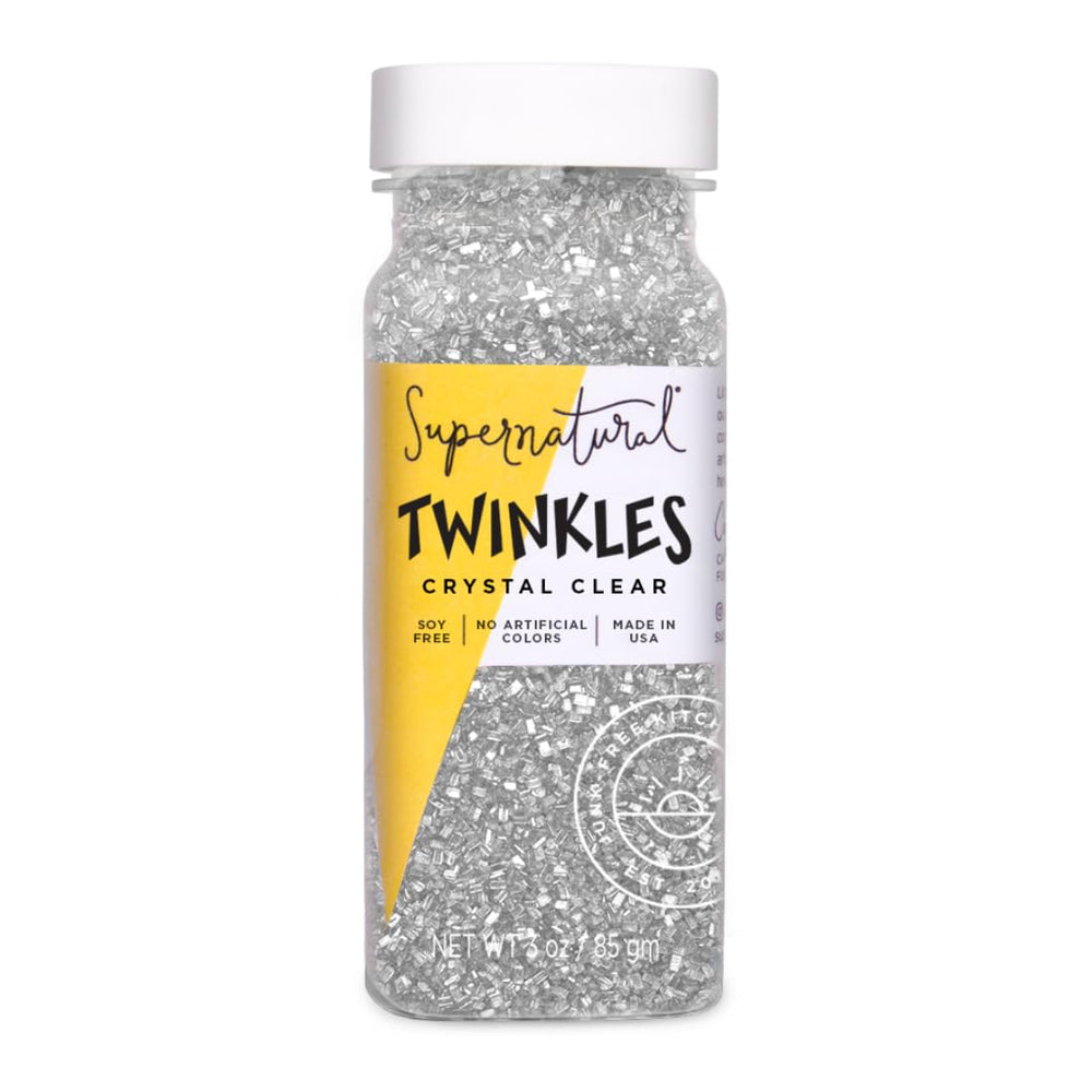 Supernatural Twinkles white sanding sugar in a jar adds crystal shine to cookies.