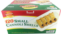 Supremo Italiano 120 small cannoli shells, boxed and ready for quick dessert assembly.