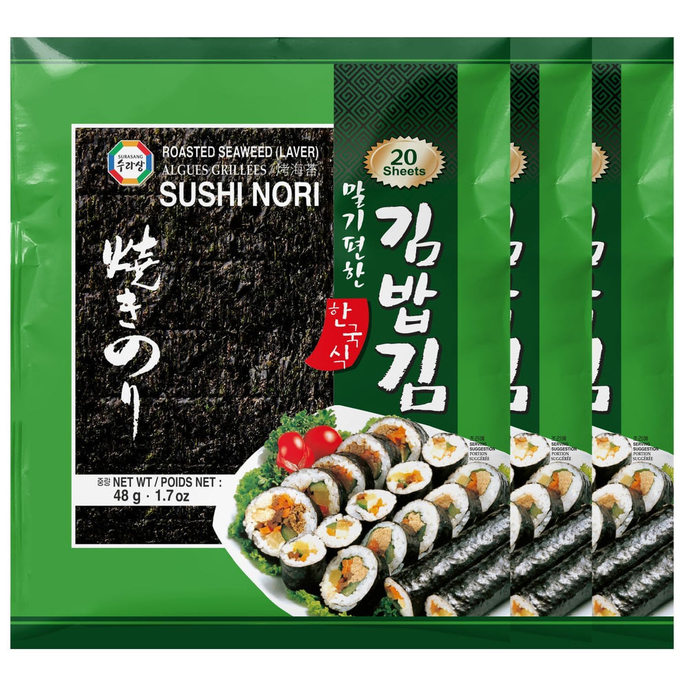 Surasang premium nori sheets for sushi roll assembly, crisp texture.