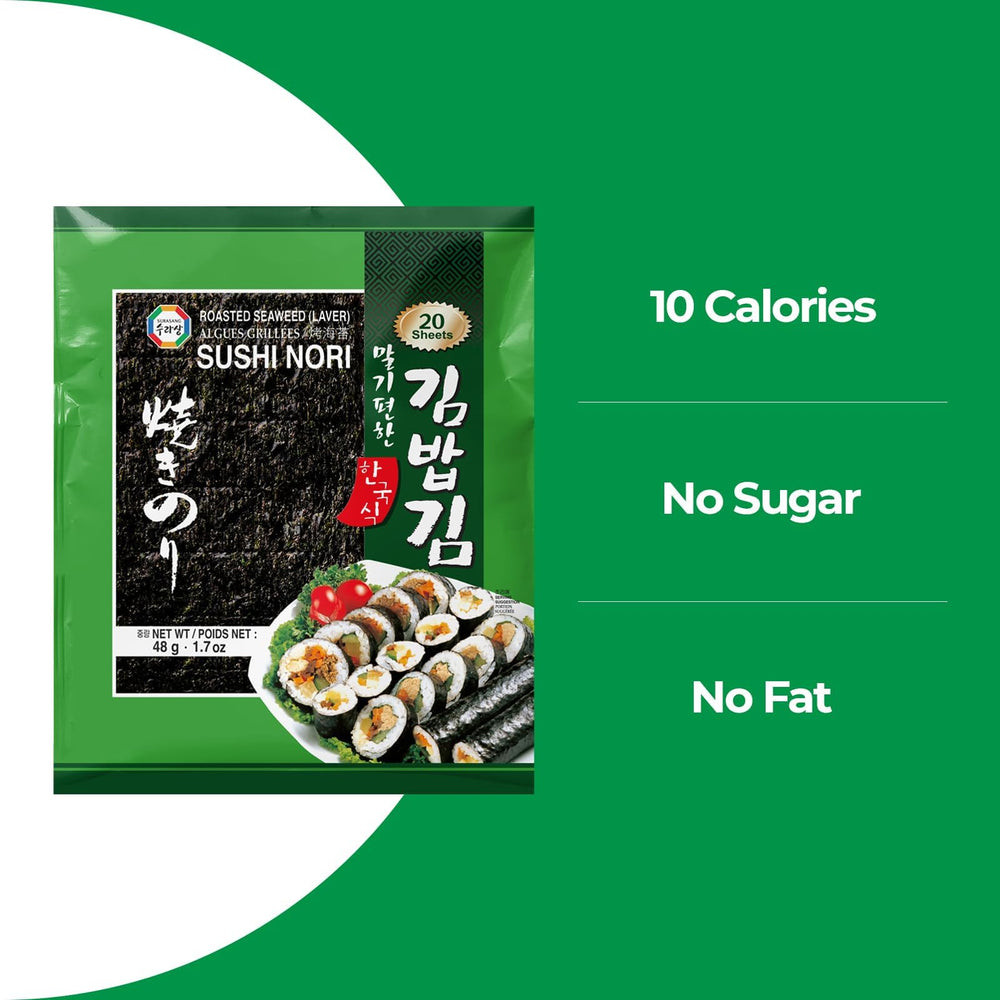 Surasang sushi roll-ready nori sheets, clean cuts.