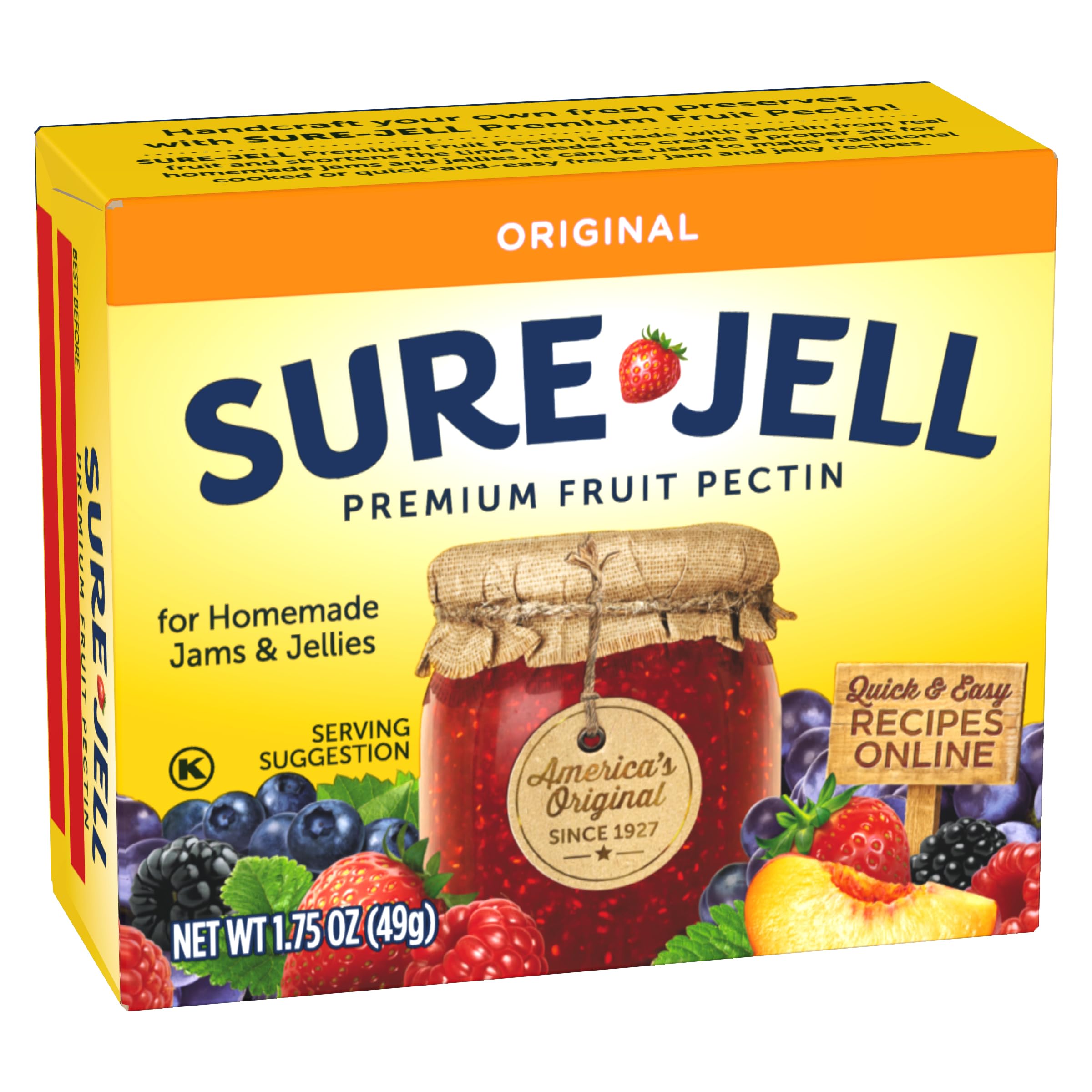 Sure-Jell Original Fruit Pectin homemade jam scene showing glossy set potential