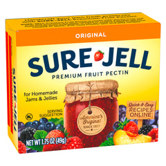 Sure-Jell Original Fruit Pectin homemade jam scene showing glossy set potential