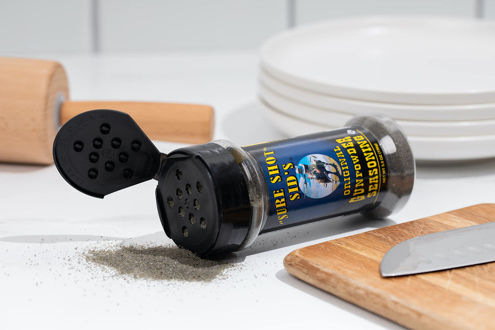 Sure Shot Sid’s BBQ rub on grilled meat showing even coating and rich color