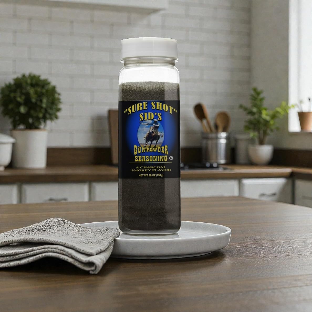 Sure Shot Sid’s Gunpowder Seasoning with activated charcoal deepens smoke notes.