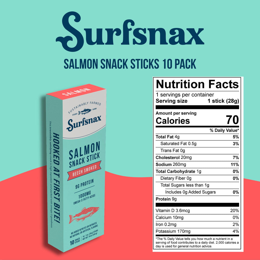 Surfsnax high-protein salmon snack, ideal for gym sessions and on-the-go fueling.