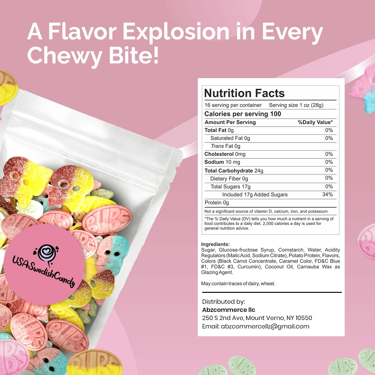 Susa Candy Bubs Swedish Candy Mix skull-shaped gummies, playful and shareable