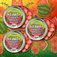 Susa Candy Retro Sours Watermelon tin for nostalgic gifting and sharing.