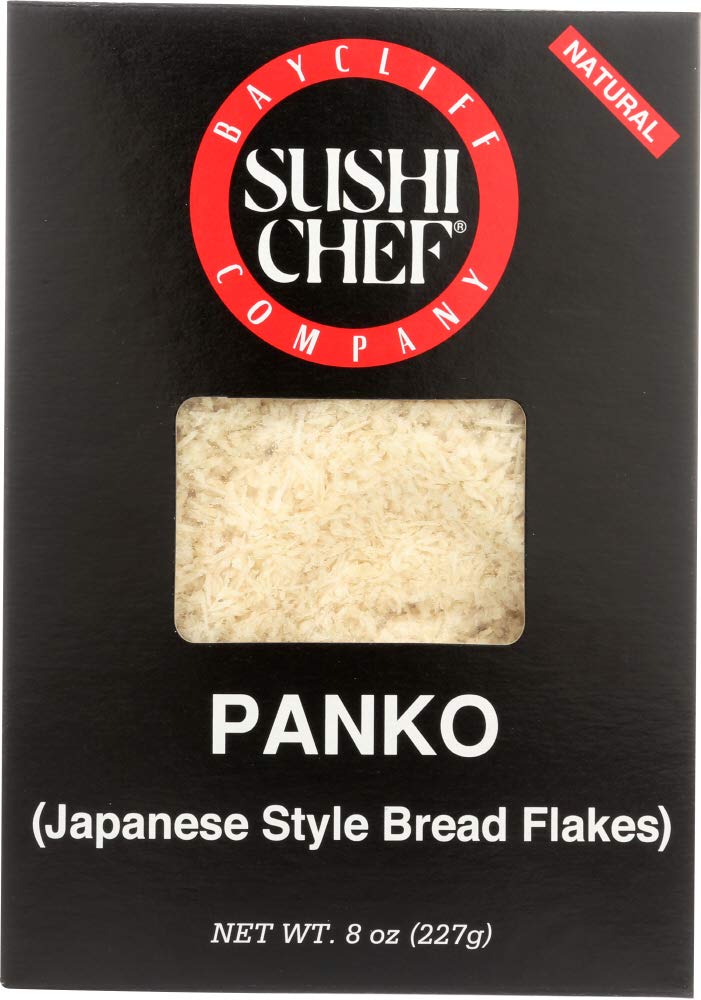 Sushi Chef panko breadcrumbs in an 8-ounce bag for a light, crispy crust.