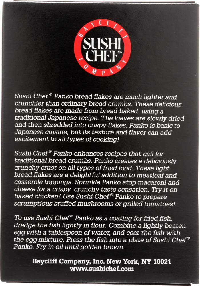 Sushi Chef panko breadcrumbs from Thailand add texture and versatility.