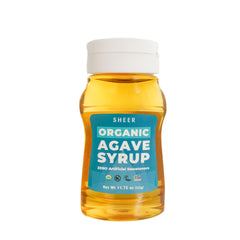 The Sustainable Agave Co Organic Light Agave Nectar bottle ready to sweeten coffee with mild flavor