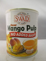 Swad Kesar Mango Pulp No Added Sugar jar ready to blend into smoothies