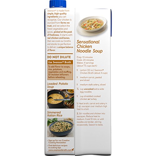 Swanson Chicken Broth ingredients close-up with chicken and vegetables