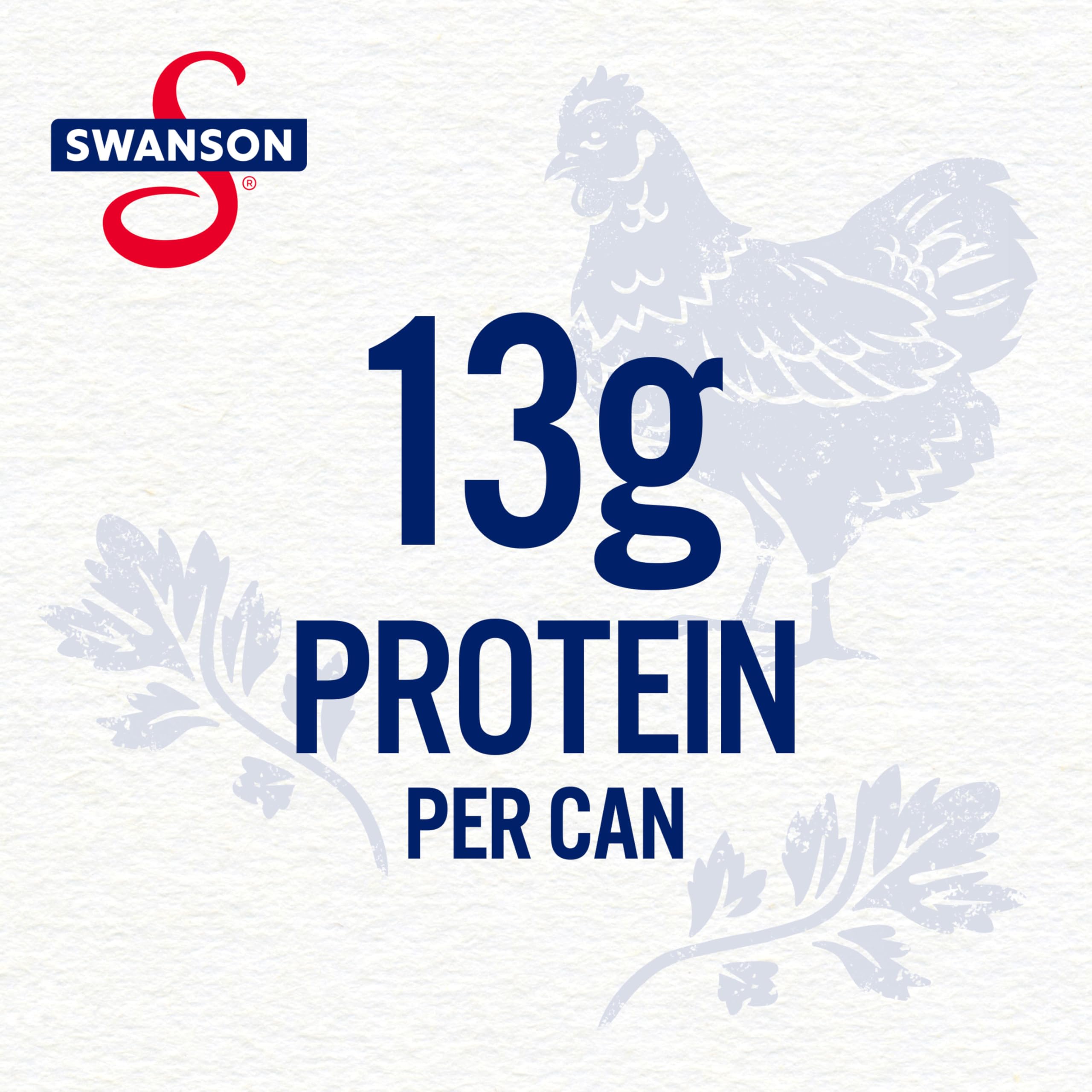 Swanson Chicken and Dumplings can label highlighting 10.5 oz single-serve size