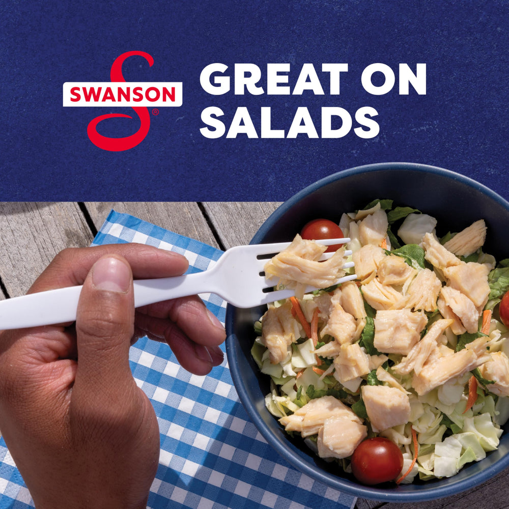 Swanson Original White Chunk Chicken provides protein for busy days.