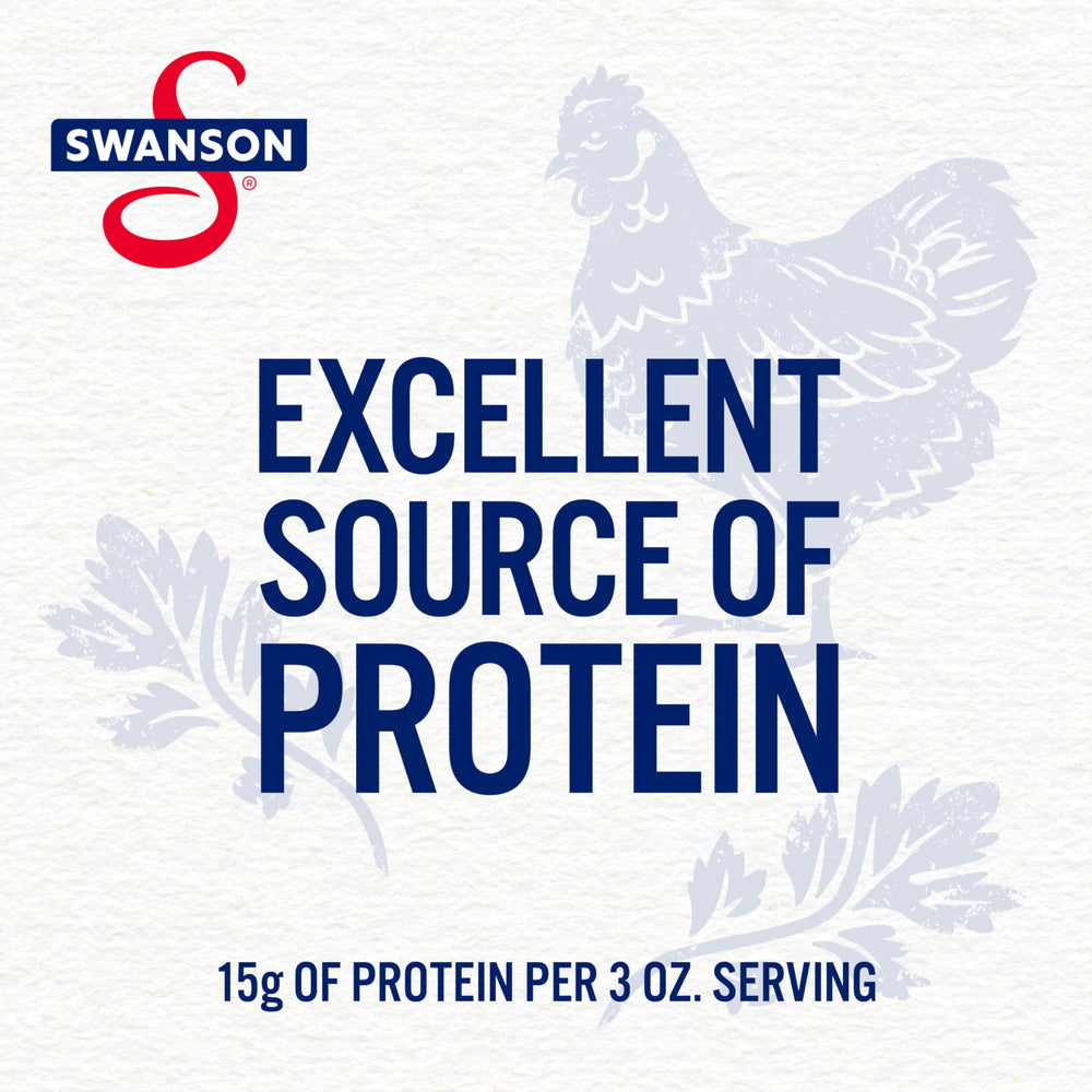 Swanson white chicken meat, antibiotic-free and free from artificial flavors.