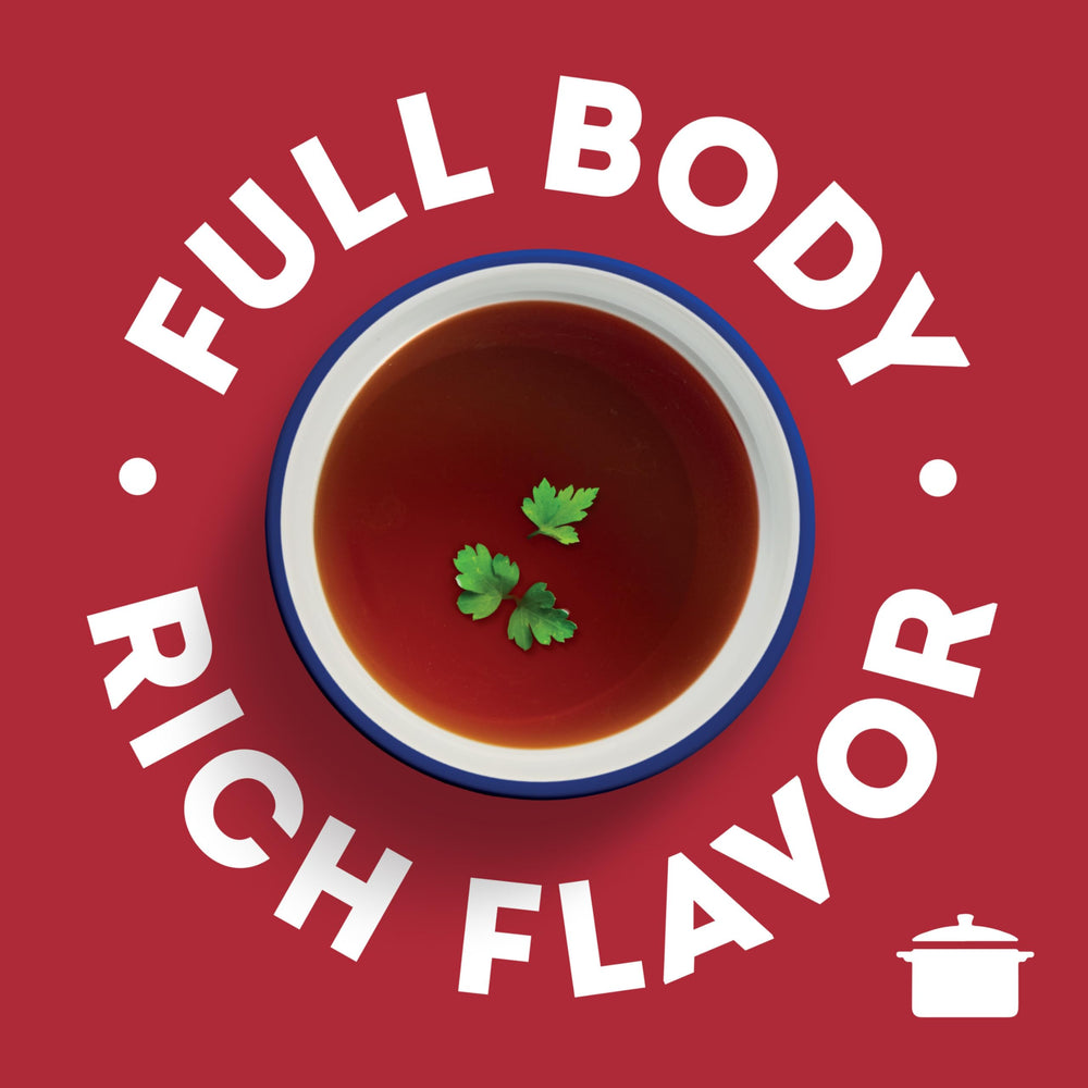 Swanson S beef broth used as soup base for hearty meals