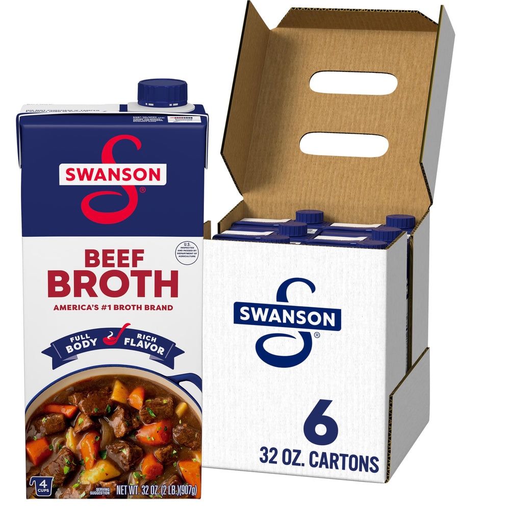 SWANSON S Beef Broth carton six-pack ready to boost soups and stews