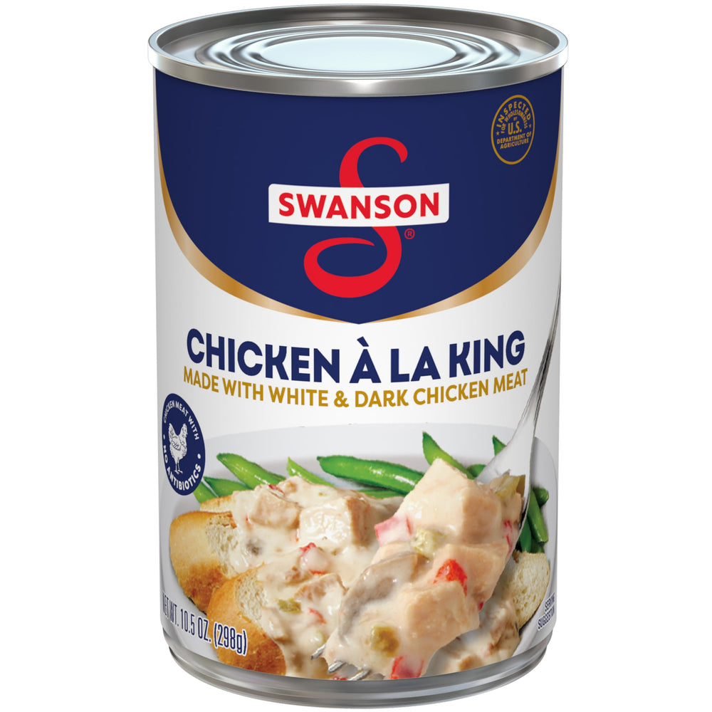 Swanson Canned Chicken a la King with creamy sauce for quick, comforting meals.