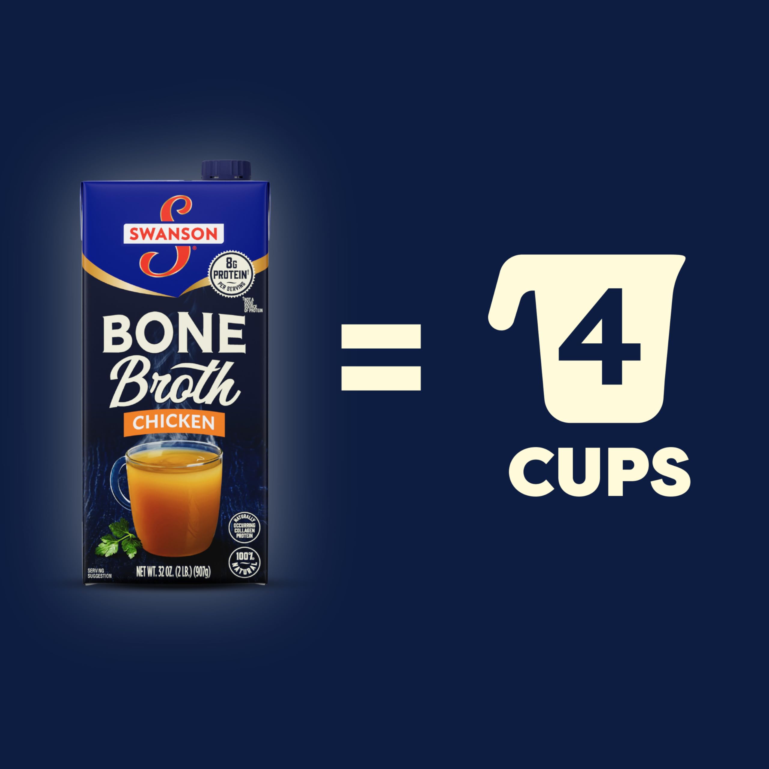 Swanson S chicken bone broth cup served steaming for sipping