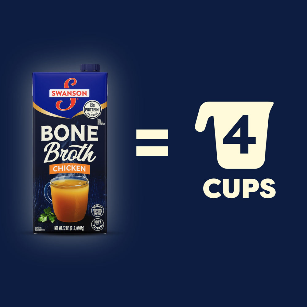 Swanson S chicken bone broth cup served steaming for sipping