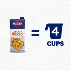 Swanson S chicken broth poured over rice to boost flavor.
