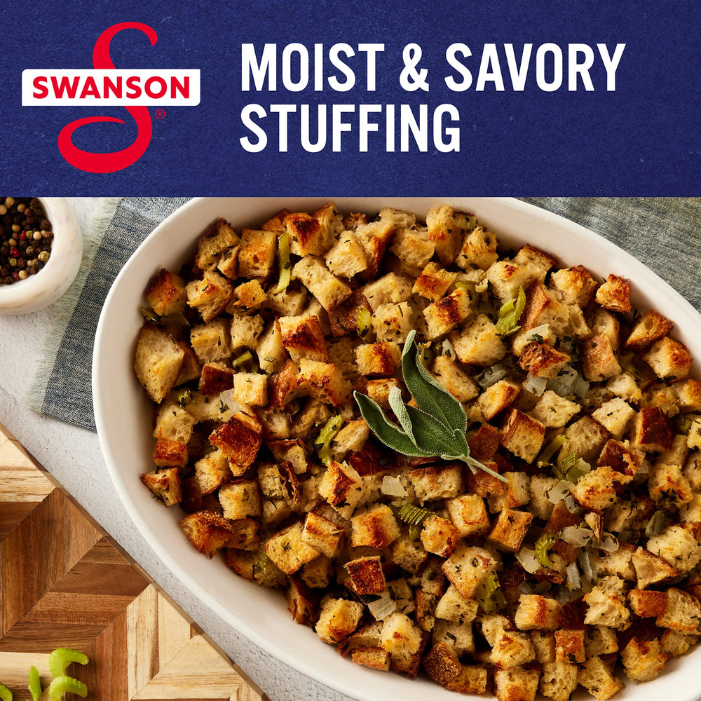 Pantry-stored Swanson S cartons for easy weeknight cooking.