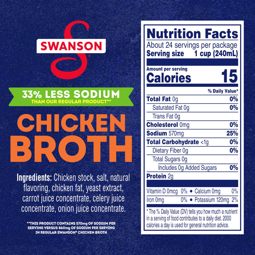 Swanson S Lower Sodium Chicken Broth label shows gluten-free ingredients