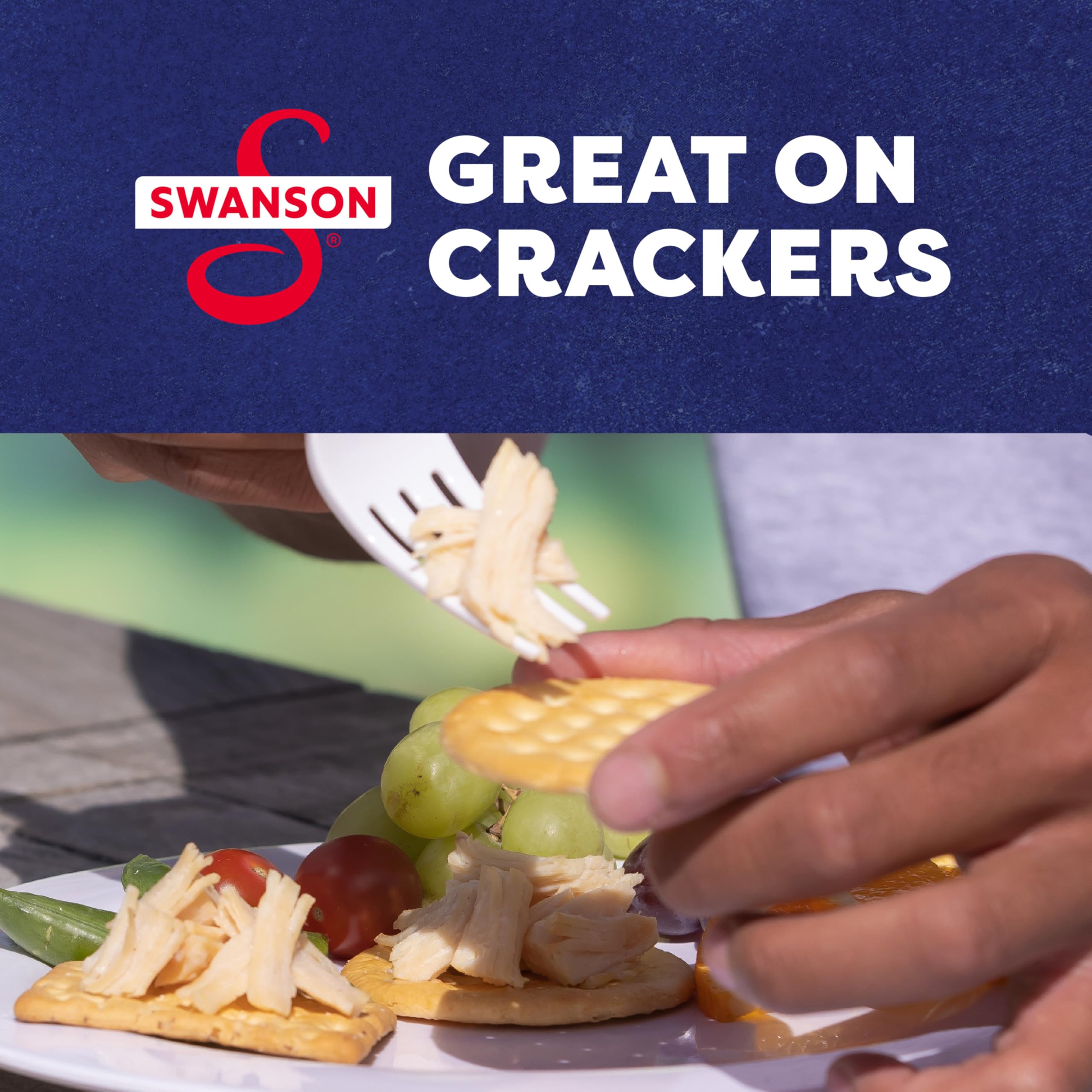 Swanson S premium white chicken with no antibiotics and no added MSG