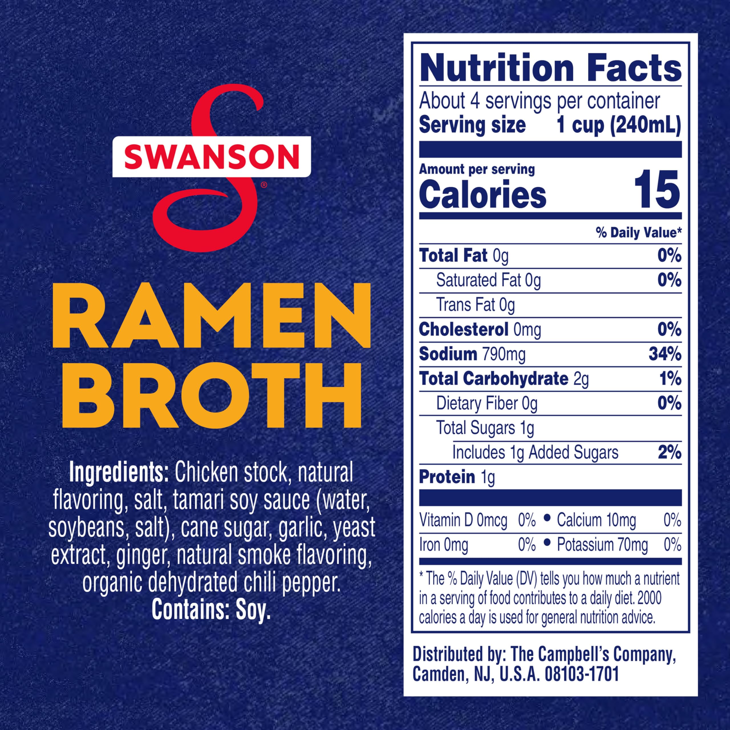 Swanson S Ramen Chicken Broth with garlic, ginger, and soy for authentic flavor