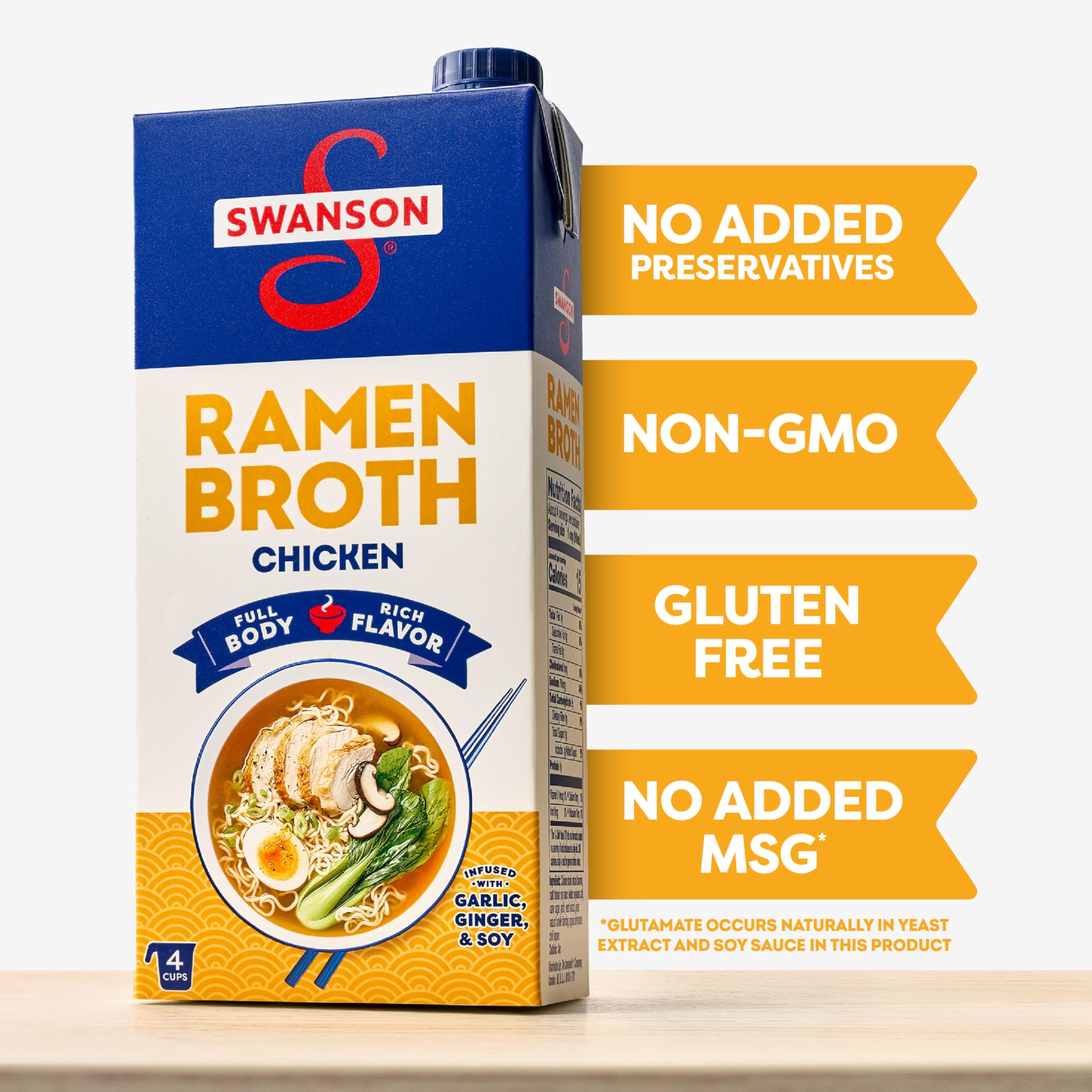 Swanson S Ramen Chicken Broth umami-rich with no added MSG
