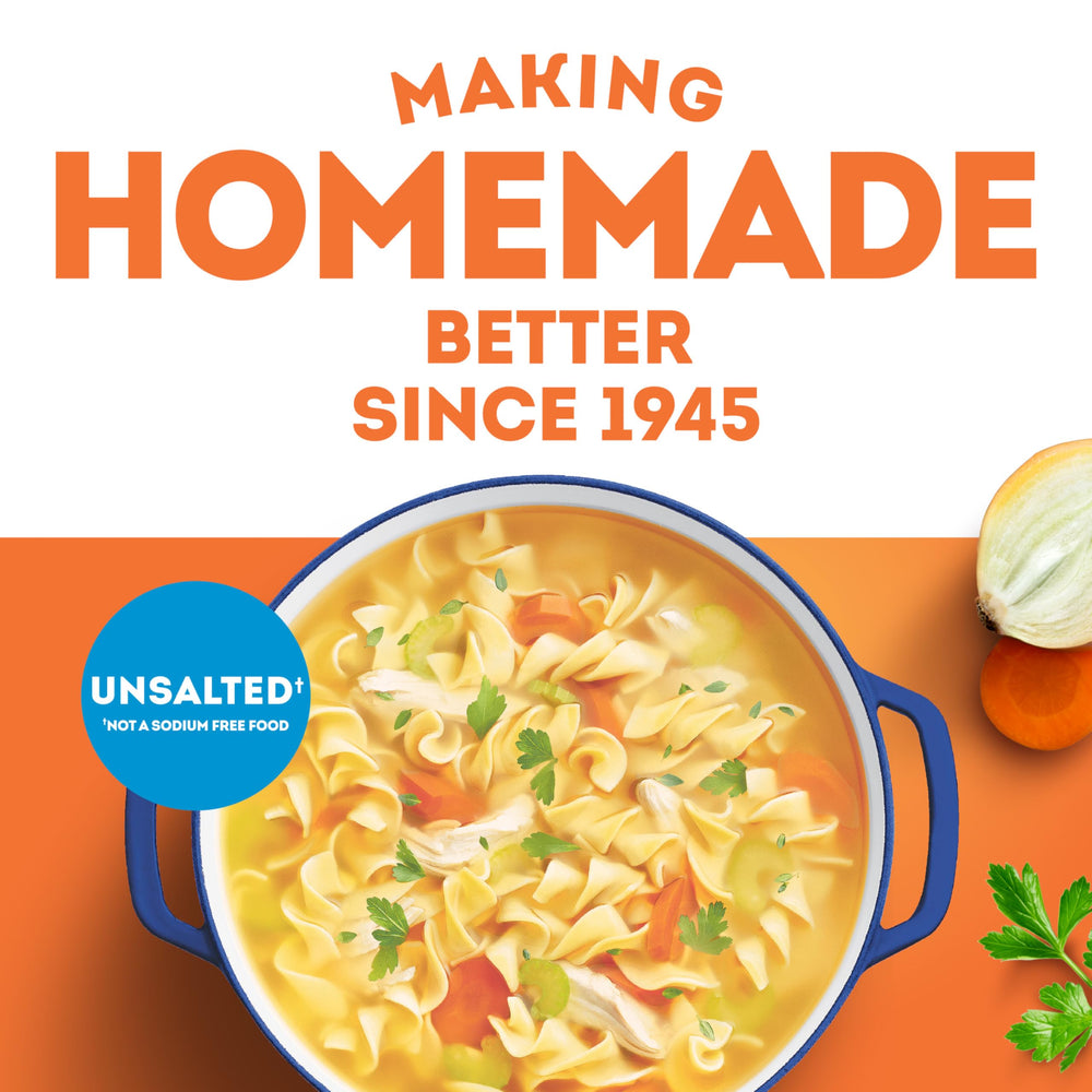 Swanson S Unsalted Chicken Broth simmering in a pot with vegetables