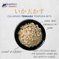 Swashbuckle Calamari Tenkasu Bits adding crunch to salads.