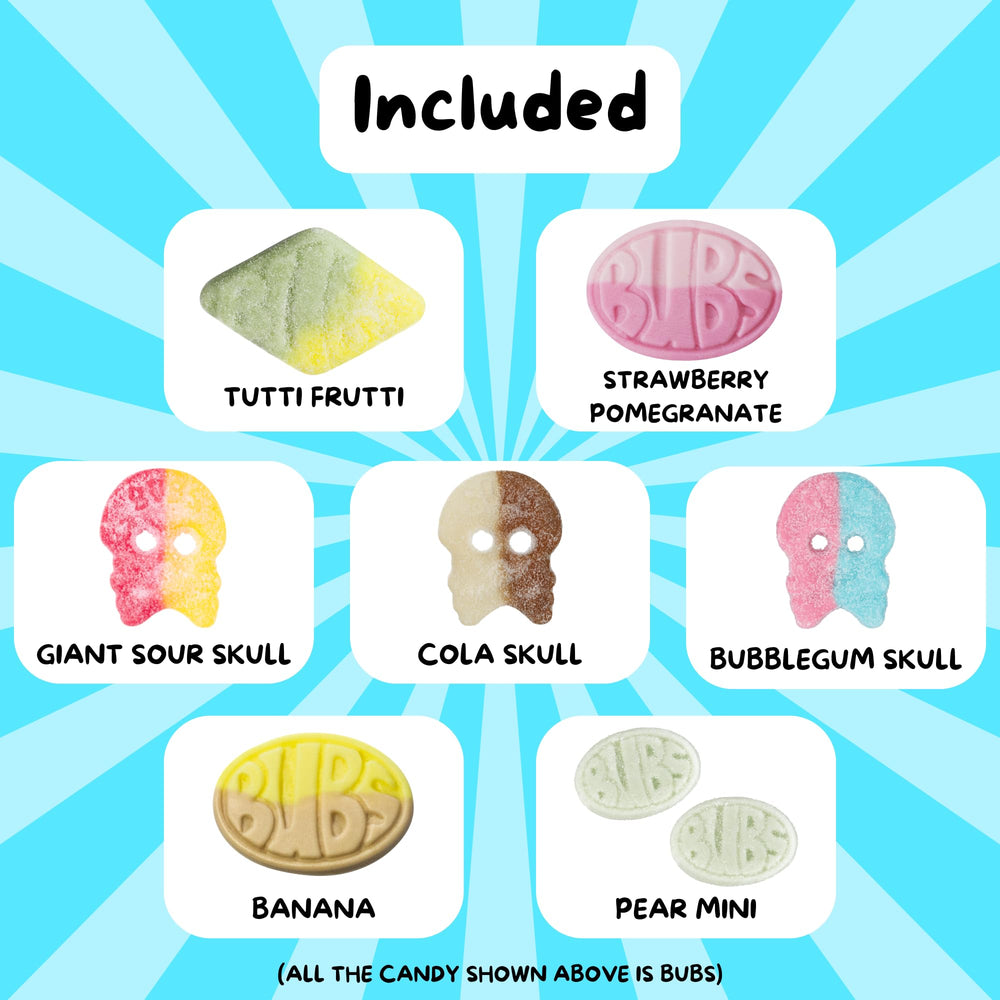 Swe Sweets BUBS flavor variety display is ideal for sampling multiple flavors.