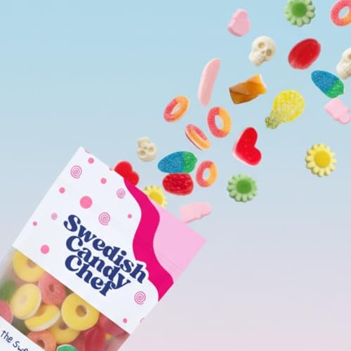 Swedish Candy Chef Bubs oval candy captures bright colors and chewy texture