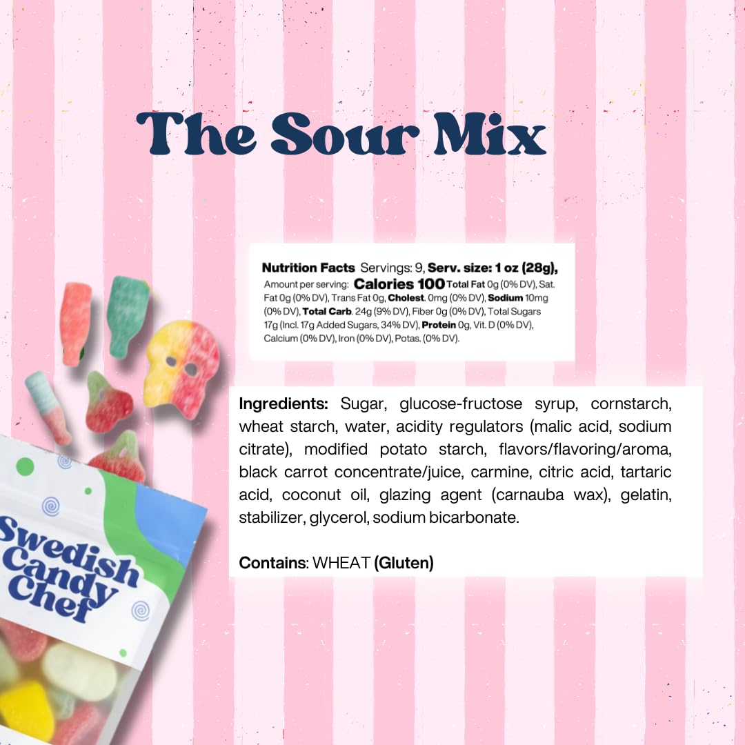 Swedish Candy Chef Bubs Ovals sour candy for chewy, flavorful bites.