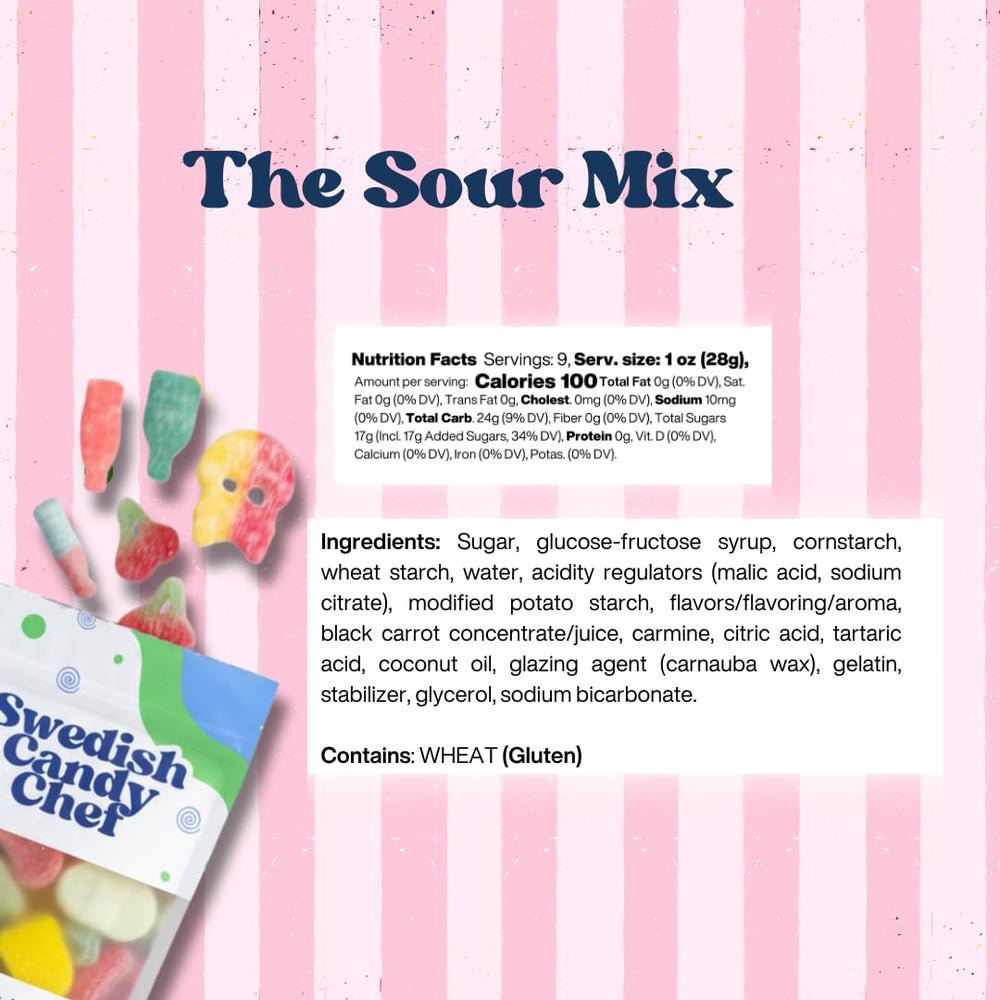 Swedish Candy Chef Bubs Ovals sour candy for chewy, flavorful bites.