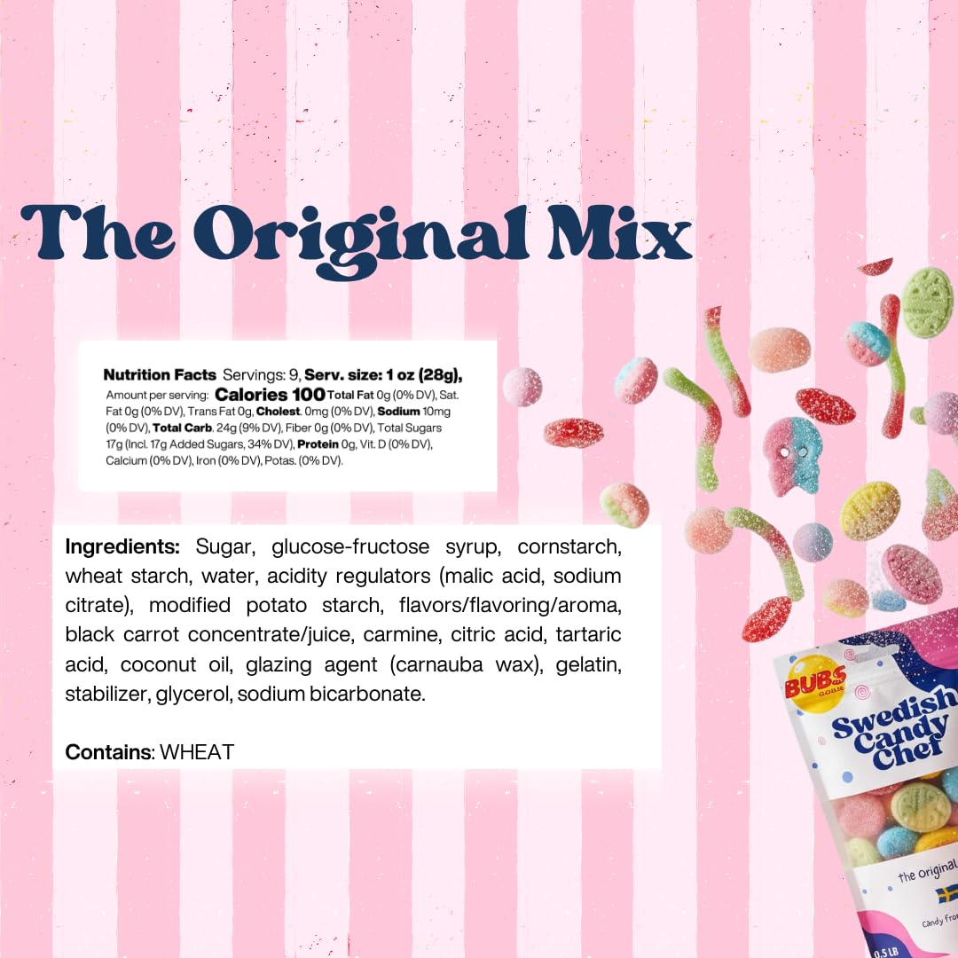 Swedish Candy Chef Bubs Ovals offer chewy sweetness with a tangy finish.