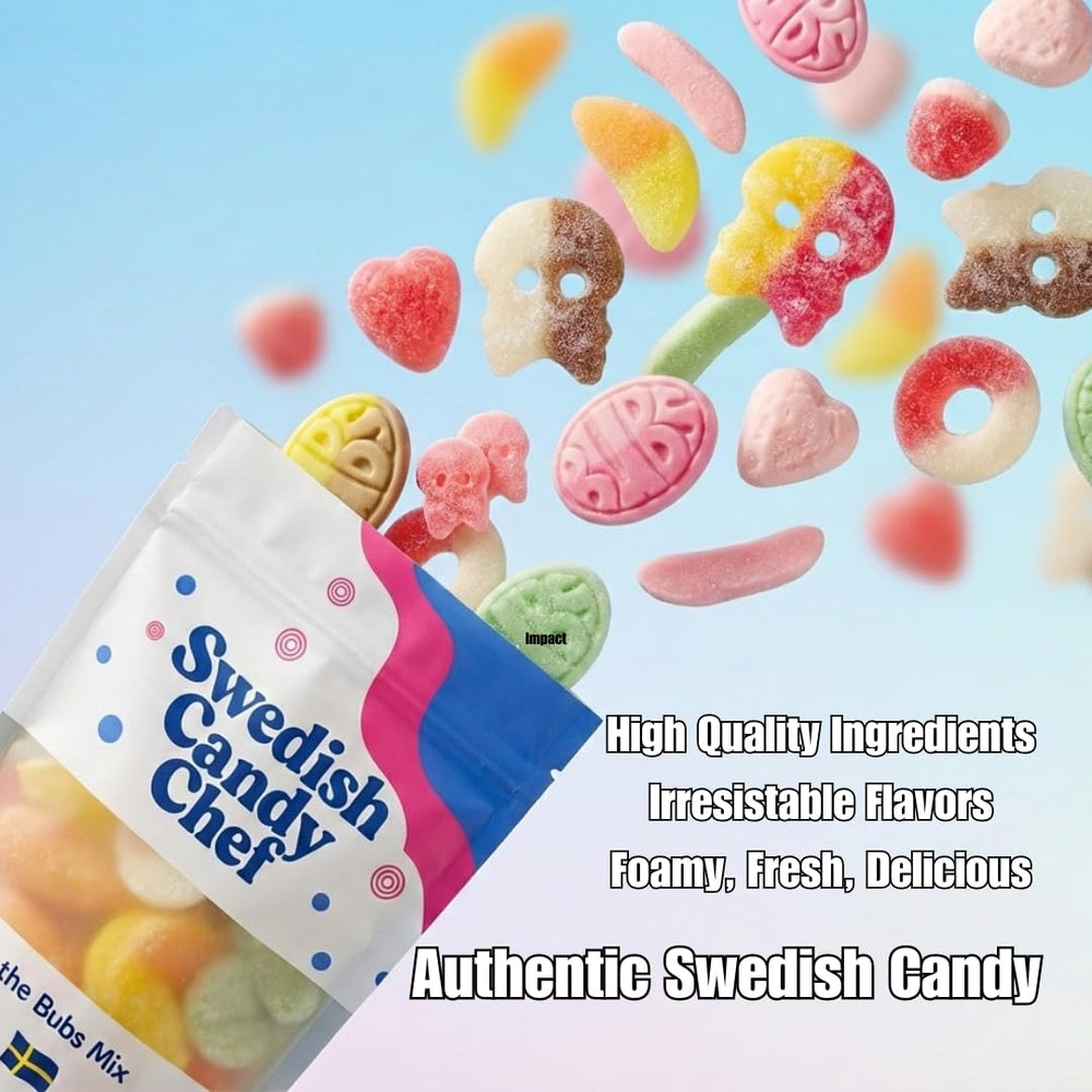 Swedish Candy Chef packaging – half-pound bag ready for gifting.