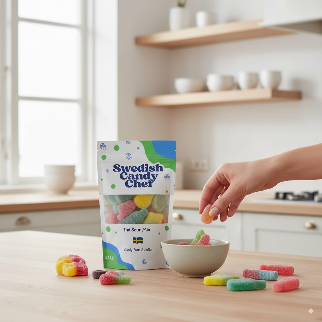 Swedish Candy Chef foam candy with creamy texture and zesty kick.