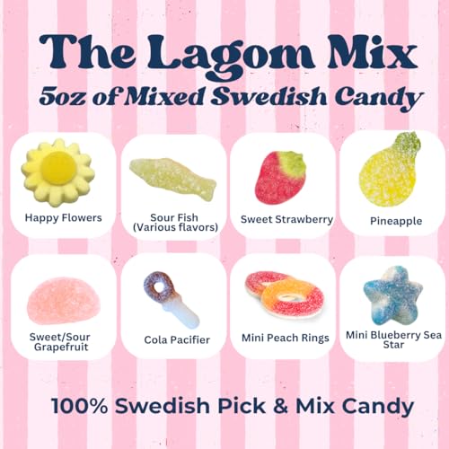Hand packed in Sweden label on Lagom Mix packaging