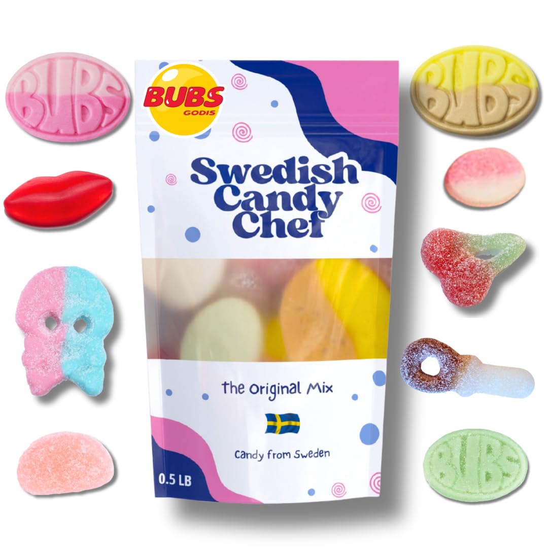 Swedish Candy Chef skull candies in a vibrant assortment for playful snacking.