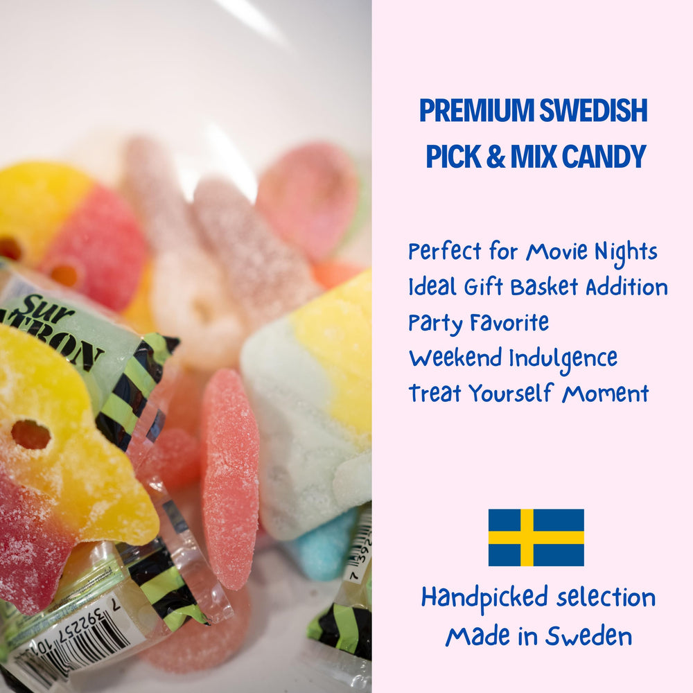 Swedish Candy Chef gummy Swedish candies offering chewy, fruity satisfaction.