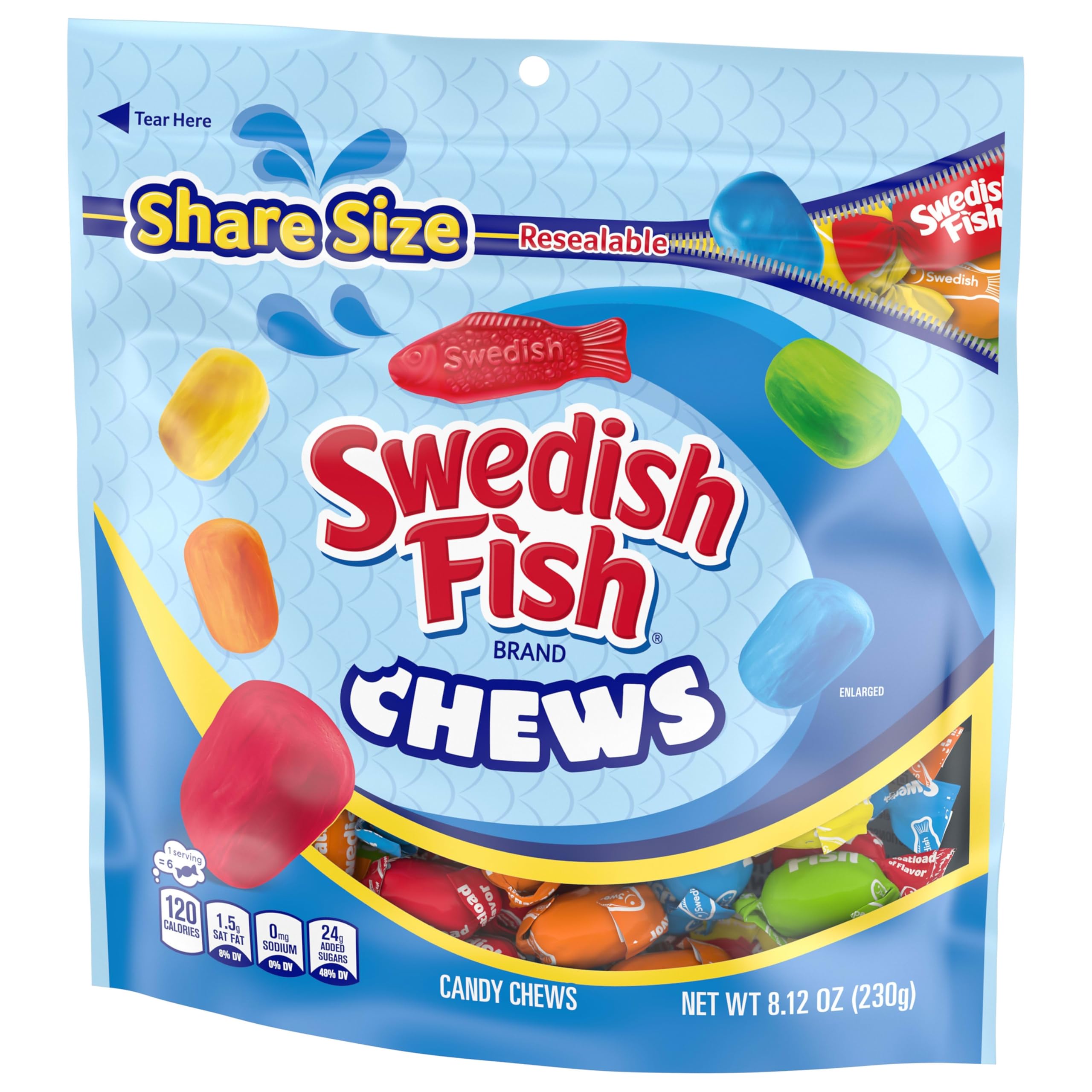 Backpack-friendly Swedish Fish chews for school and travel.