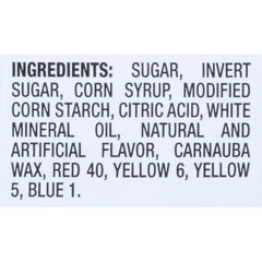 Swedish Fish bulk candy display with vibrant red and other hues