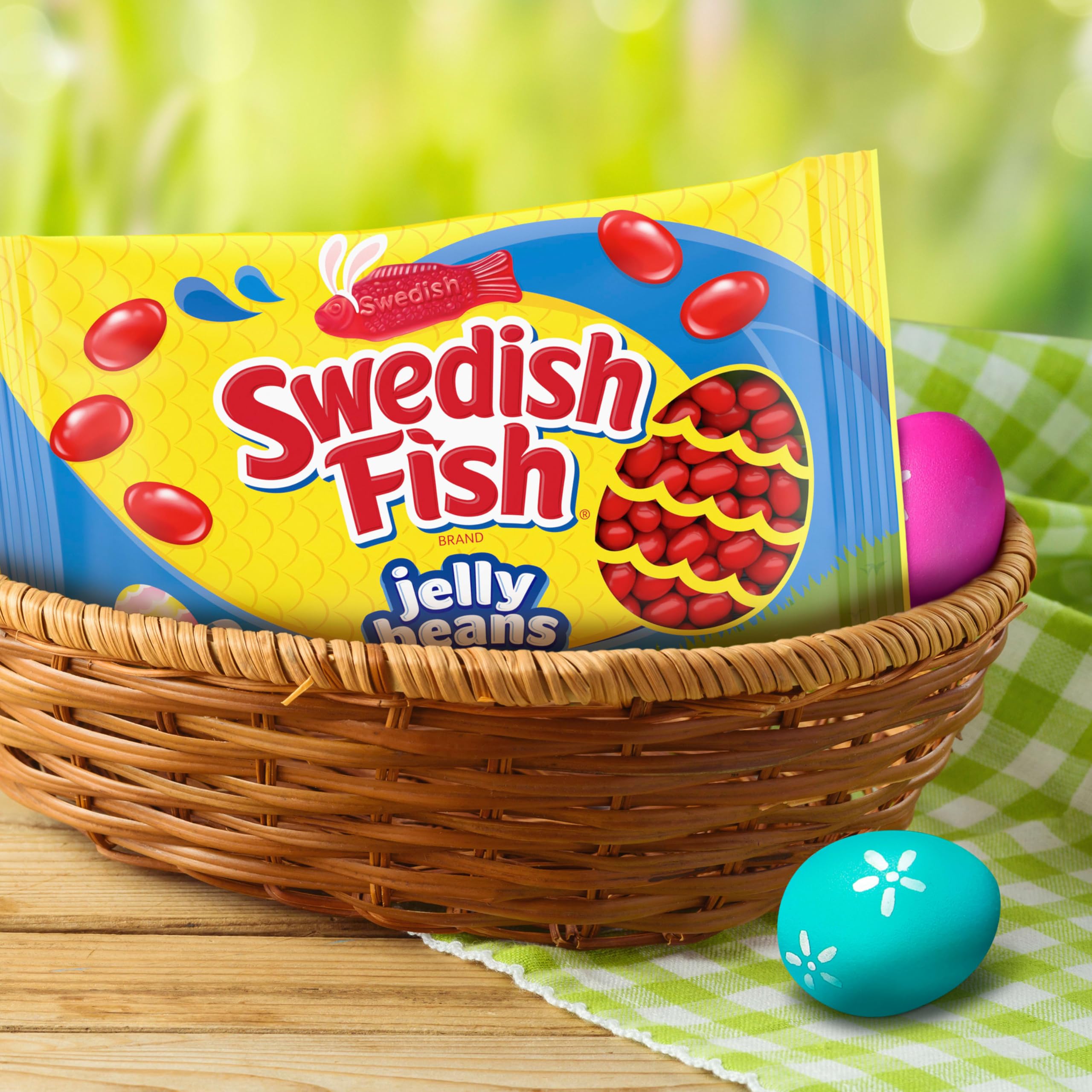 Cupcake decorations topped with Swedish Fish jelly beans