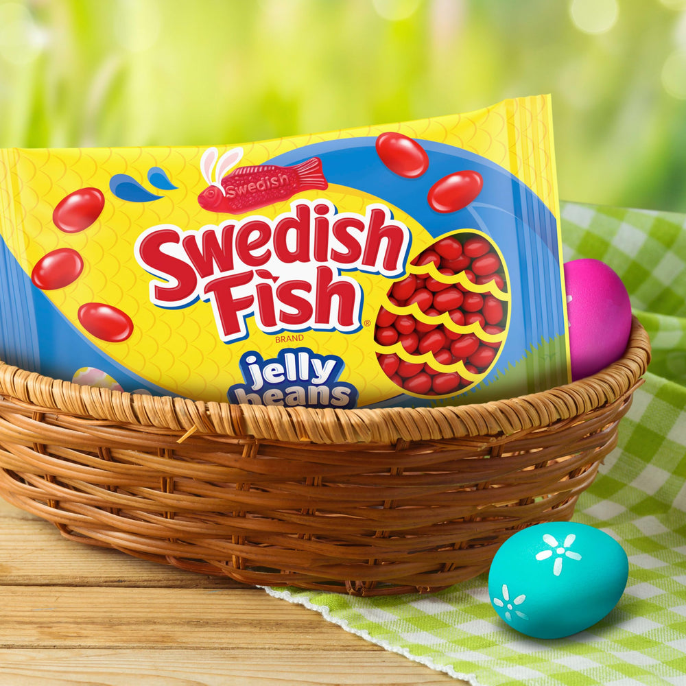 Cupcake decorations topped with Swedish Fish jelly beans